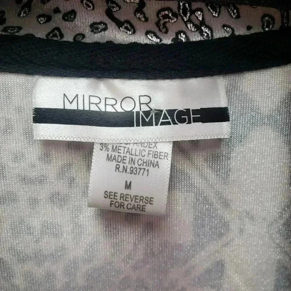 Mirror Image Black and White Shimmery Zip Front Jacket - Picture 4 of 7